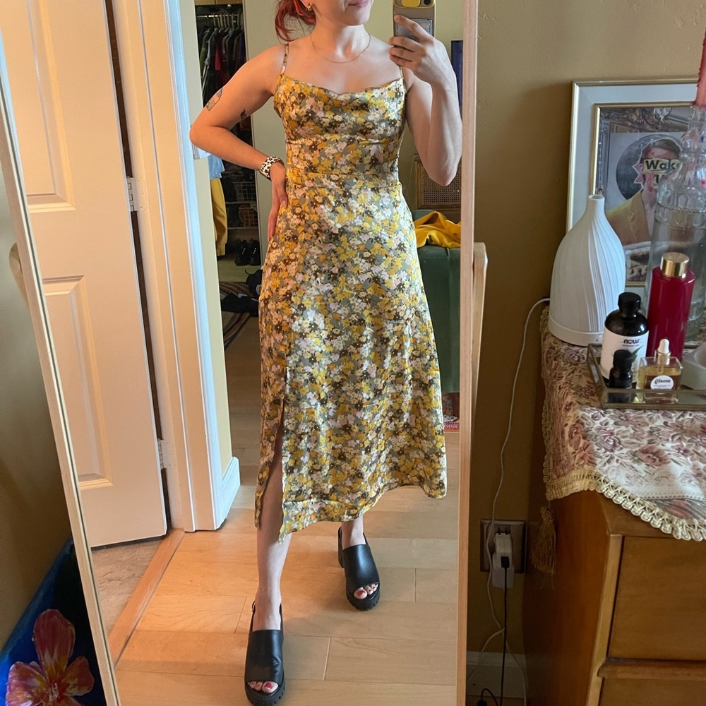 Lush Yellow Floral Dress - Small
